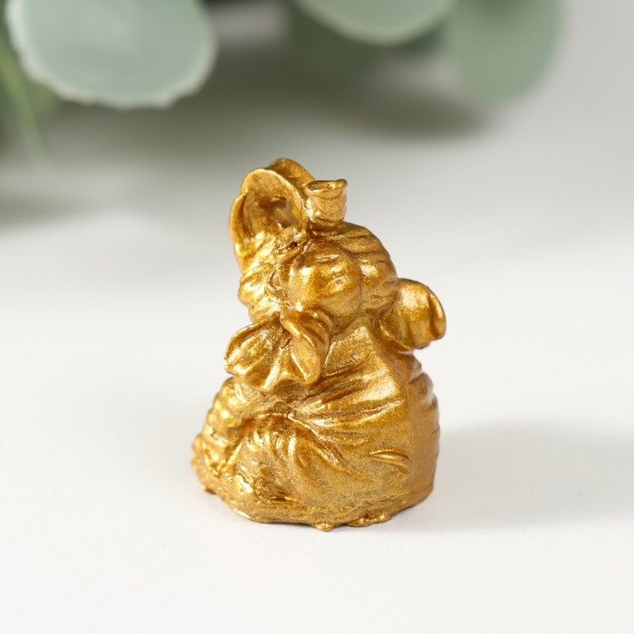 Нэцке полистоун "Слоны" золото набор 6 штук 3х2,4х1,8 см