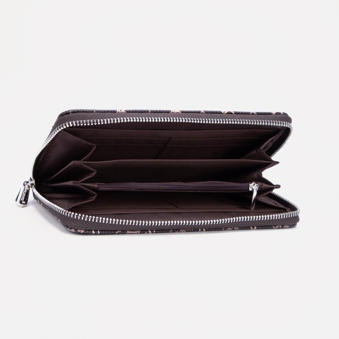 Кошелёк женский на молнии, цвет коричневый