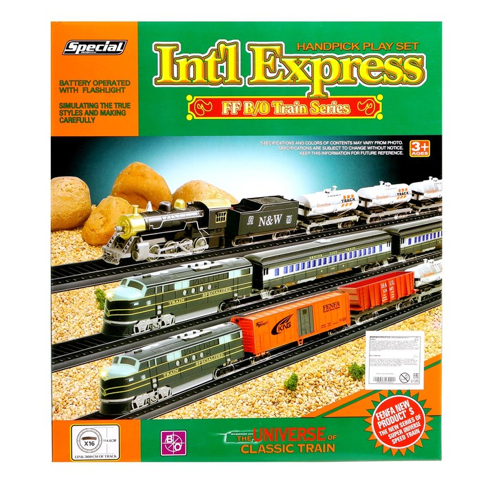 Железная дорога &laquo;Большой экспресс&raquo;, со светозвуковыми эффектами, протяжённость пути 3,6 м