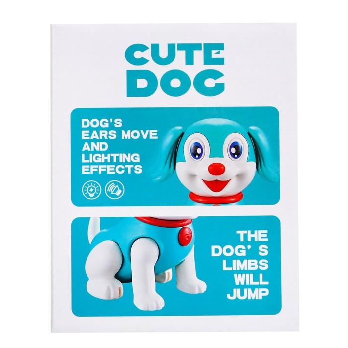 Собака &laquo;Тобби&raquo;, ходит, свет, звук, работает от батареек, цвет голубой