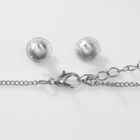 Гарнитур 2 предмета: серьги, кулон &laquo;Соло&raquo; овал, цвет зелёный в чернёном серебре, 48 см