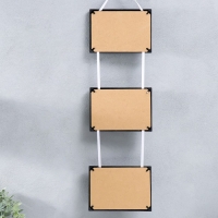 Фоторамка тройная на тесьме  L-3 10х15 см  черный (пластиковый экран)