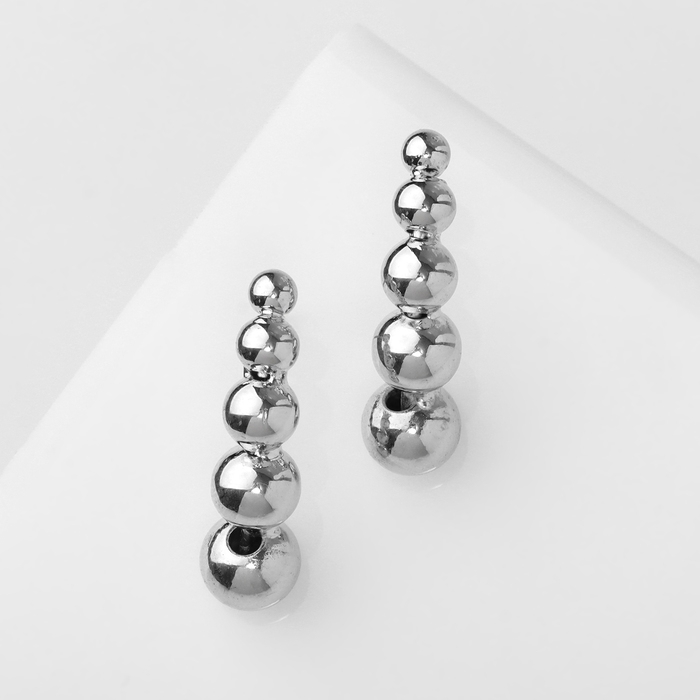 Серьги металл &laquo;Богема&raquo; круги, цвет серебро