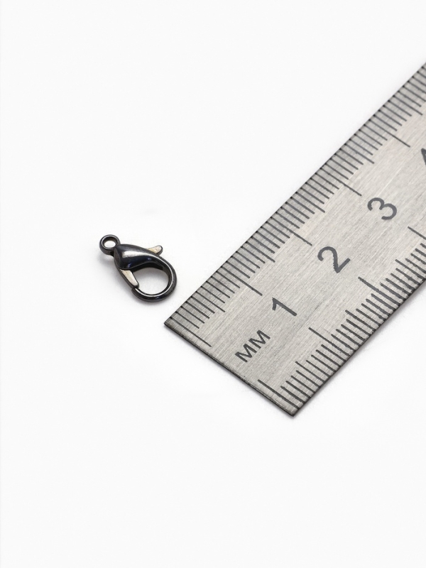 Замок-карабин СМ-536, (набор 10 шт.), 12&times;7 мм, цвет серый