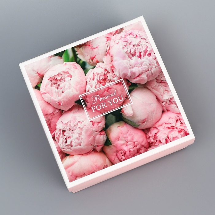 Коробка складная, крышка-дно, Коробка складная, крышка-дно, "Тебе", 10 х 10 х 5 см без окна