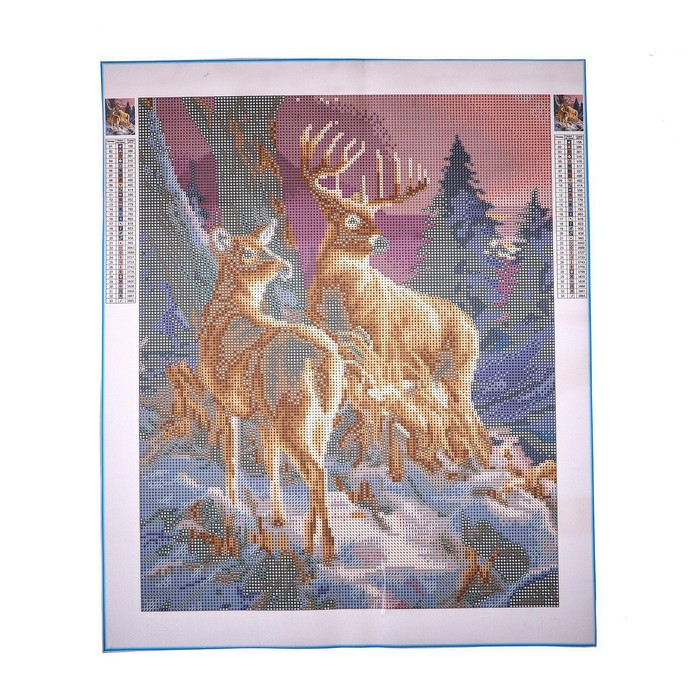 Алмазная мозаика на новый год с полным заполнением на холсте «Олени», 40 х 50 см, новогодний набор для творчества Алмазная мозаика на новый год с полным заполнением на холсте «Олени», 40 х 50 см, новогодний набор для творчества