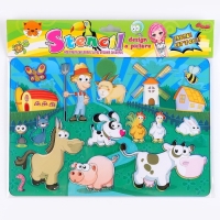 Трафарет для малышей &laquo;Весёлая ферма&raquo; с раскраской