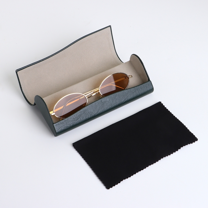 Футляр для очков на магните, длина 16 см, цвет тёмно-зелёный Футляр для очков на магните, длина 16 см, цвет тёмно-зелёный