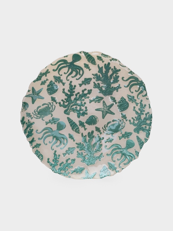 Блюдо для подачи "Дельмар" 33 см, цвет бирюзовый