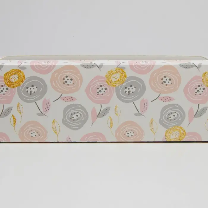Коробка для макарун, кондитерская упаковка &laquo;Цветочки&raquo;, 5.5 х 18 х 5.5 см