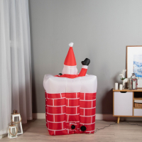 Надувная фигура "Дед Мороз" вылезает из трубы, 150 см Надувная фигура "Дед Мороз" вылезает из трубы, 150 см