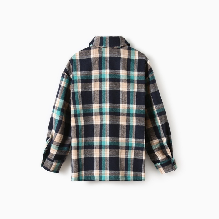 Рубашка для мальчика в клетку  KAFTAN, р. 34 (122-128 см), синий