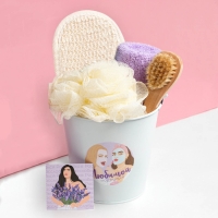 Набор подарочный Этель &laquo;Любимой подружке&raquo;, 6 предметов: полотенце и аксессуары (отсутствует: бомбочка и молочко для тела)