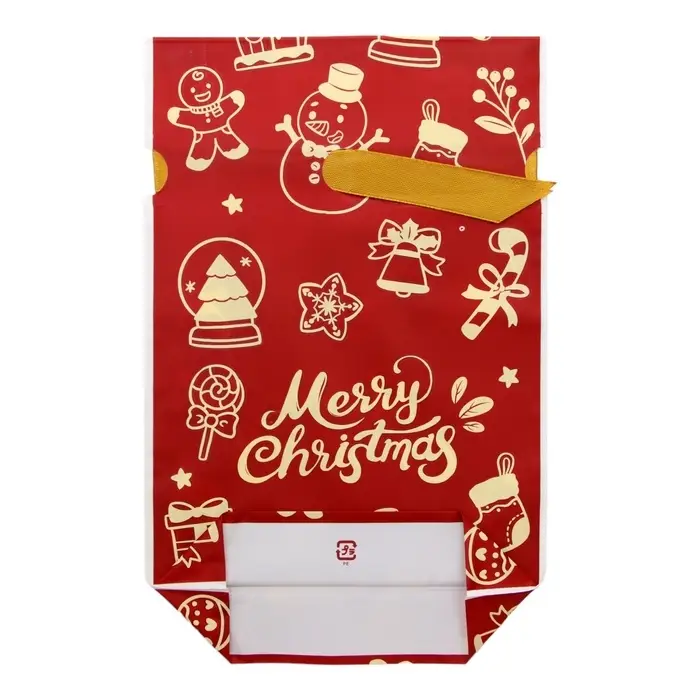 Пакет полиэтиленовый подарочный, с завязками &laquo;Новогодние мелочи&raquo;, 15&times;23 см