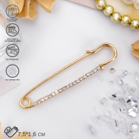 Булавка &laquo;Классика&raquo; широкая, 7,5 см, цвет белый в золоте