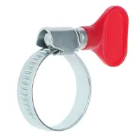 Хомут червячный с &laquo;барашком&raquo; ZEIN, несквозная просечка, диаметр 16-27 мм, оцинкованный