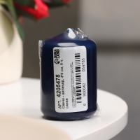 Свеча - цилиндр, 4&times;6 см, 9 ч, лазурь