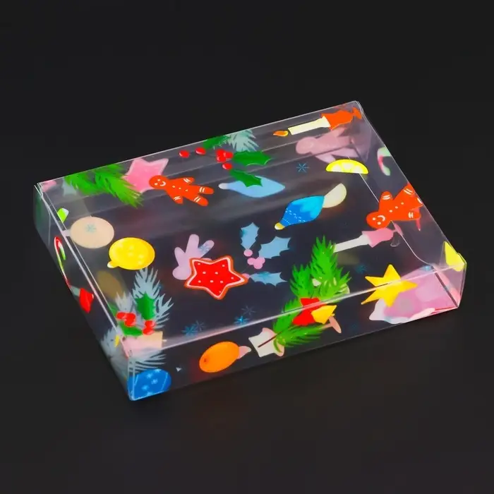 Коробка подарочная новогодняя складная ПВХ &laquo;Новогоднее настроение&raquo; 11&times;8&times;2 см