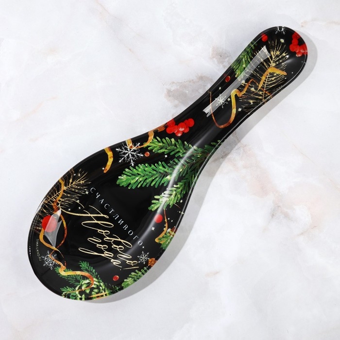 Подарочный набор новогодний &laquo;Счастливого Нового года&raquo;: подставка под ложку, лопатка