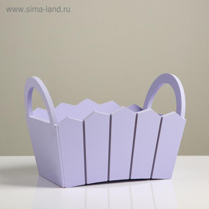 Кашпо деревянное 25×16×17 см Кашпо деревянное 25×16×17 см "Мария", ручки боковые, МДФ, лаванда