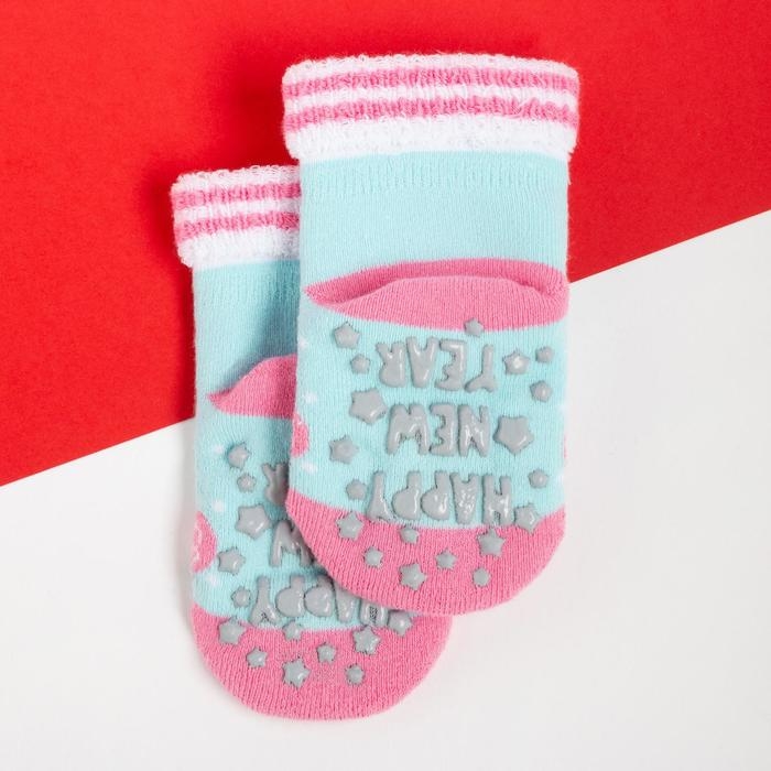 Носки новогодние детские Крошка Я &laquo;Зайчик&raquo;, цвет голубой, 12-14 см