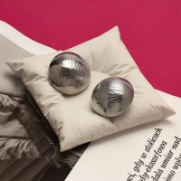 Клипсы «Тренд» объёмный круг, цвет серебро Клипсы «Тренд» объёмный круг, цвет серебро