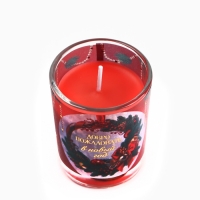 Новогодняя свеча с калькой &laquo;Новый год: Добро пожаловать&raquo;, аромат вишня,5х6х5 см