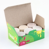 Гуашь 6 цветов по 10 мл, «Котик с кисточкой» Гуашь 6 цветов по 10 мл, «Котик с кисточкой»