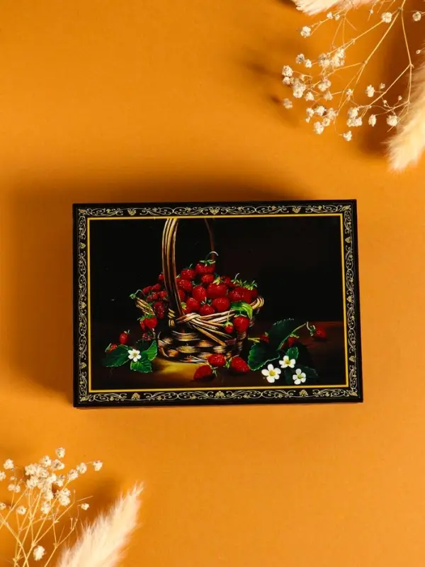Шкатулка &laquo;Ягоды&raquo;, 10&times;14 см, лаковая миниатюра