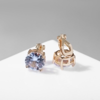 Клипсы &laquo;Вечеринка&raquo; крупные кристаллы, цвет белый в золоте