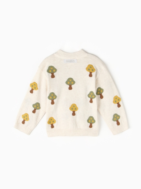 Кардиган Крошка Я Грибочки, р. 86-92 см, бежевый