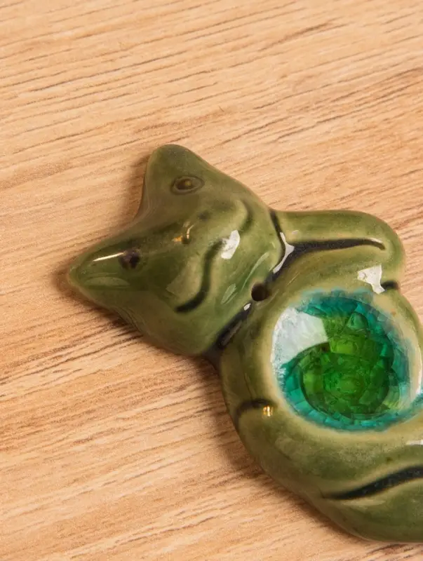 Подставка под благовония "Лягушонок" керамика, цв. зелёный, 8х3,5х1,5 см