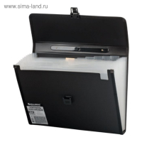 Портфель пластиковый А4, 332 х 245 х 35 мм, 13 отделений, текстура, пластиковый индекс, чёрный Портфель пластиковый А4, 332 х 245 х 35 мм, 13 отделений, текстура, пластиковый индекс, чёрный