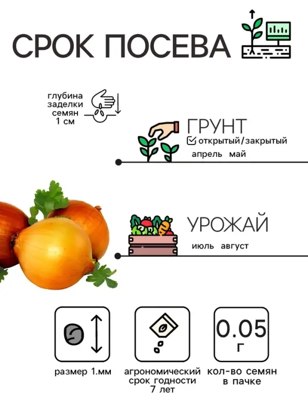 Семена Лук репчатый "Штуттгартер Ризен", 0,05 г