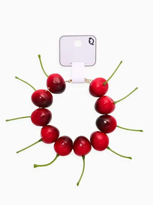 Браслет "Вишня СИЛИ", цвет красный в золоте