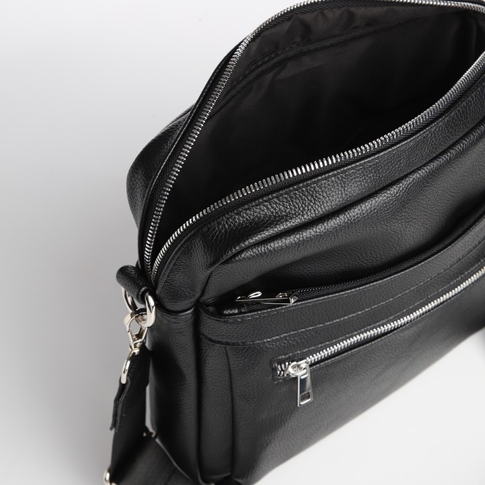 Сумка мужская через плечо TEXTURA, искусственная кожа, цвет чёрный