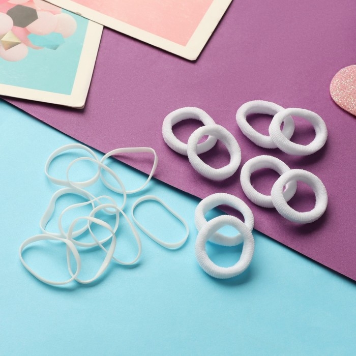 Резинка для волос Резинка для волос "Феечка" (набор 110 шт±10) 2 см, белый