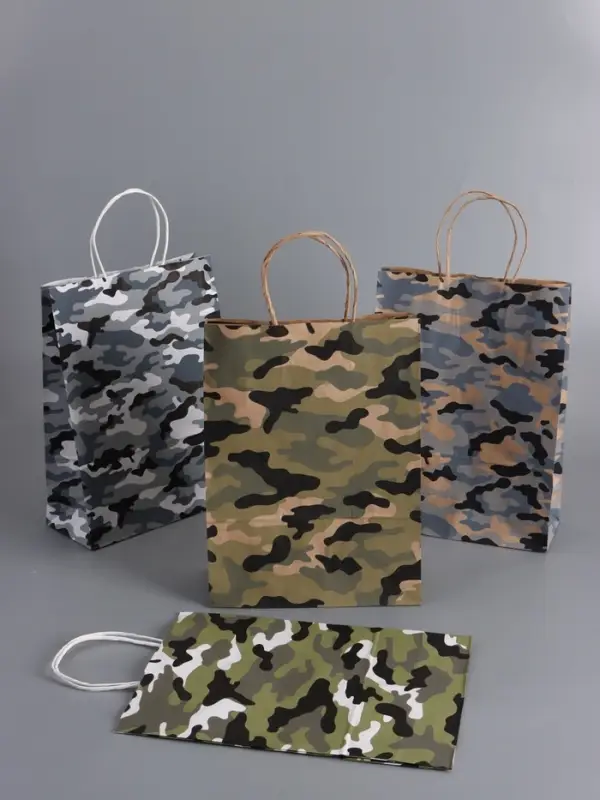 Пакеты подарочные, 23 Февраля , 24 х 10,5 х 32 см , набор 4 шт