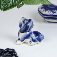 Сувенир гжель &laquo;Бассет&raquo;, бело-синий,керамика,