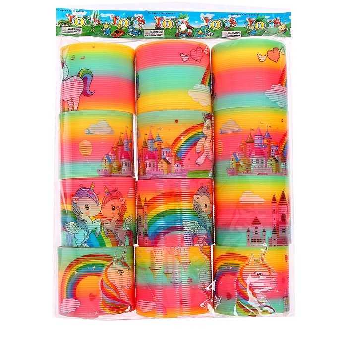 Пружинка радуга &laquo;Единорог&raquo;, выды МИКС
