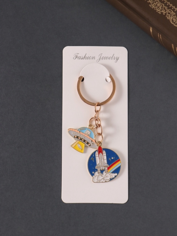 Брелок металл, эмаль "Космос" 9 см