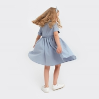 Платье для девочки с воротником KAFTAN, размер 30 (98-104), цвет серо-голубой Платье для девочки с воротником KAFTAN, размер 30 (98-104), цвет серо-голубой