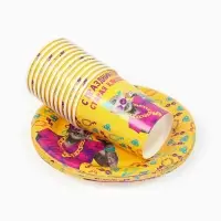 МП Набор бумажной посуды "Старая клюшка",  12 персон