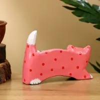 Календарь настольный "Кошка" дерево 13х4х10 см, цв. розовый