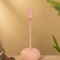 Подсвечник на 1 свечу текстурный "Пудровый розовый" 8х8х20 см