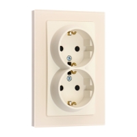 Розетка двухместная TOT Matte Glass, 16 А, скрытая, с з/к, стекло, бежевая