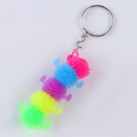 Мяч детский резиновый ёжка &laquo;Сороконожка&raquo;, резиновый, на брелоке, цвета МИКС