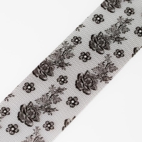 Фольга для ногтей &laquo;Гипюр&raquo;, с рисунком, 4&times;50 см, в пластиковом футляре, чёрная