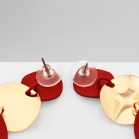 Серьги металл &laquo;Азелия&raquo; круги, трио, цвет красный в золоте