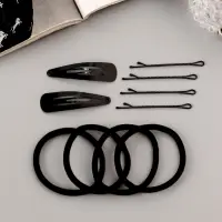 Набор для волос QF &laquo;Простой&raquo;, набор 18 шт., чёрный